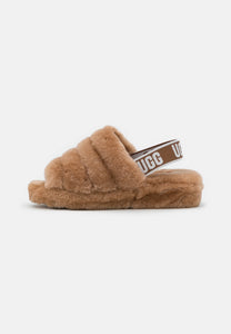 UGG FLUFF YEAH Slide Slippers Brown