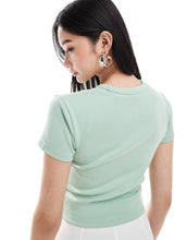 Load image into Gallery viewer, HUGO Red cropped baby t-shirt light green