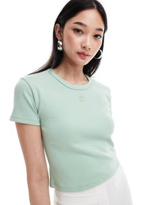 HUGO Red cropped baby t-shirt light green