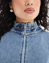 Load image into Gallery viewer, DESIGN denim bomber jacket midwash blue