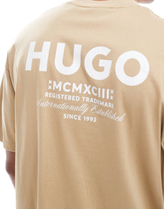 HUGO Blue nalono t-shirt beige