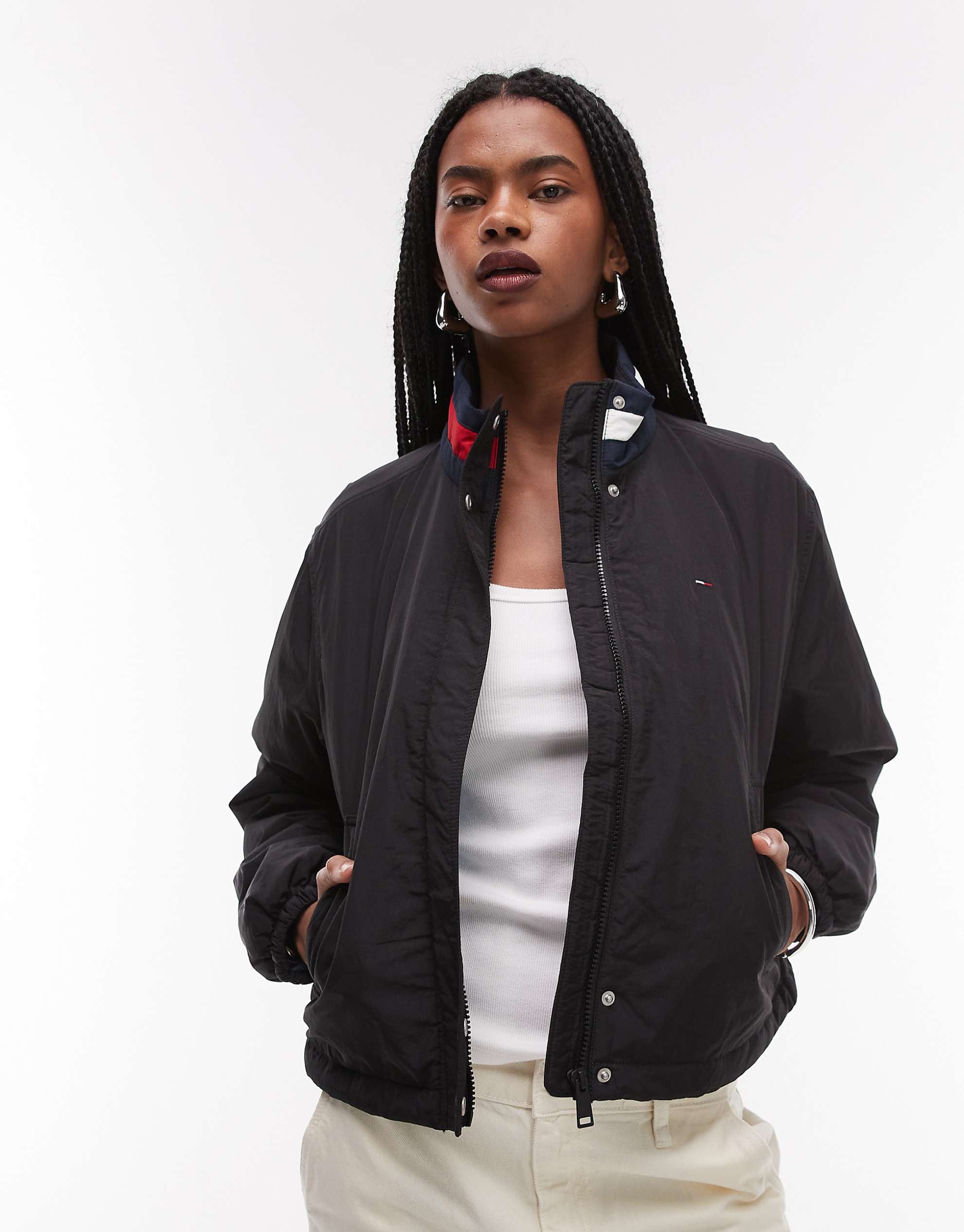 Tommy Jeans essential flag logo padded jacket black