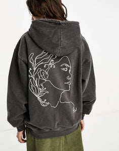 Reclaimed Vintage sketchy face hoodie