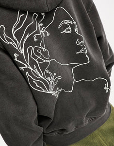 Reclaimed Vintage sketchy face hoodie