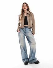 Load image into Gallery viewer, DESIGN suedette top collar jacket stone