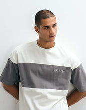 Load image into Gallery viewer, DESIGN heavyweight cut and sew oversized t-shirt chest embroidery cream