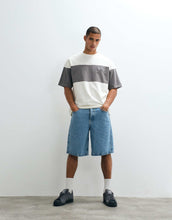 Load image into Gallery viewer, DESIGN heavyweight cut and sew oversized t-shirt chest embroidery cream