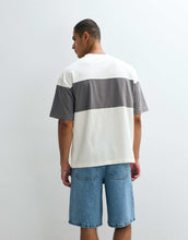 Load image into Gallery viewer, DESIGN heavyweight cut and sew oversized t-shirt chest embroidery cream