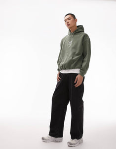 Topman oversized hoodie rose washed green