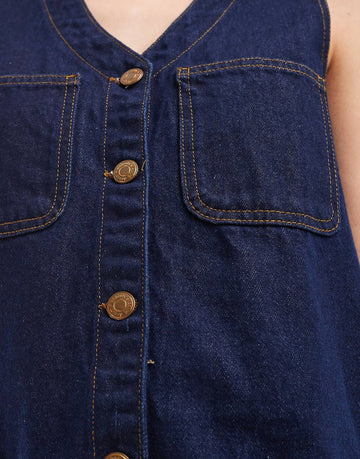 Nobody's Child Kacey pinny mini dress blue