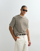 Load image into Gallery viewer, Selected heavyweight oversized stripe t-shirt multi