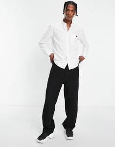 HUGO Evito slim fit long sleeve shirt white