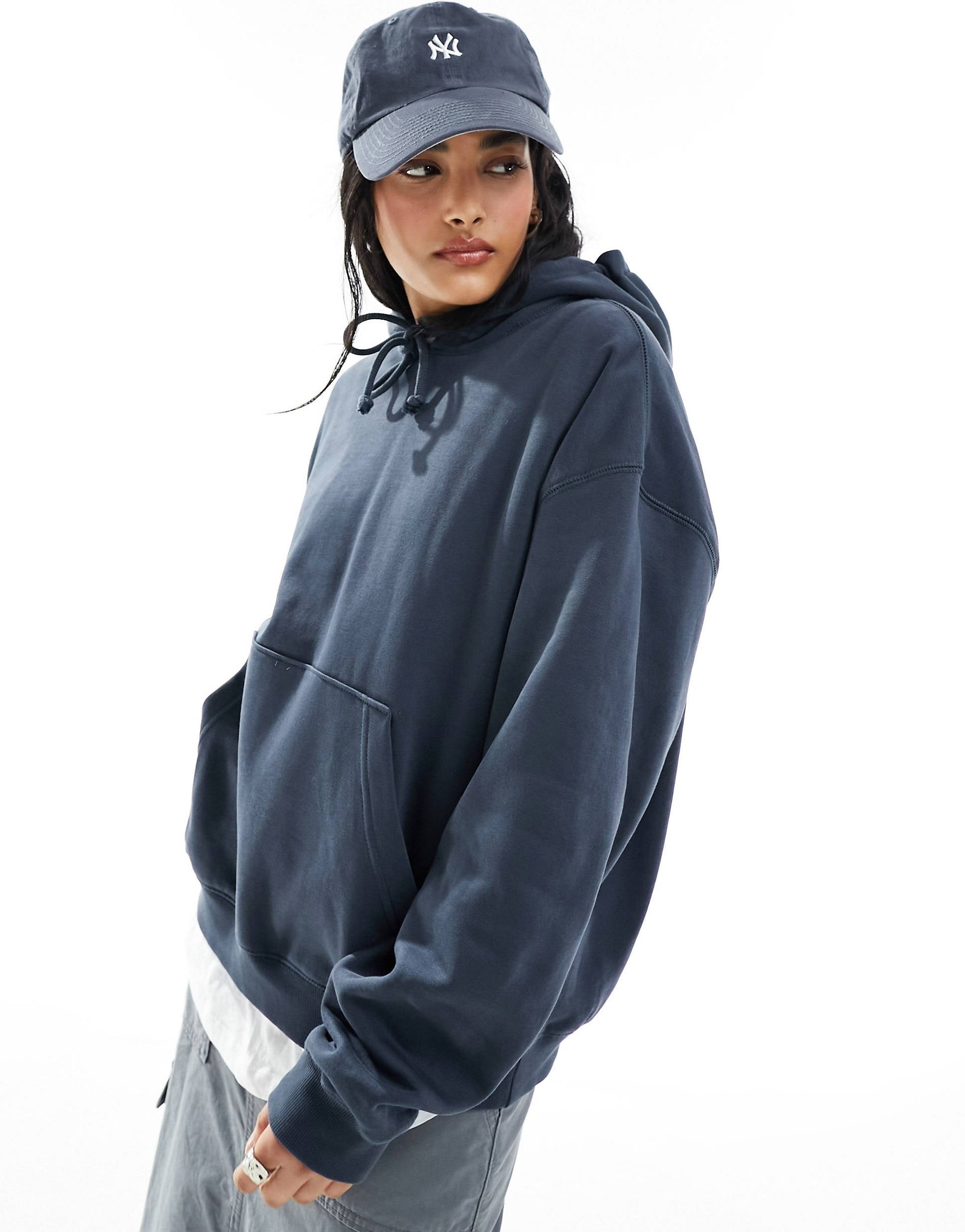 Weekday Essence hoodie dark blue