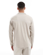 Load image into Gallery viewer, New Look long sleeve polo shirt co-ord stone