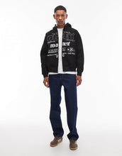 Load image into Gallery viewer, Obey persistent movement oversized zip through hoodie black