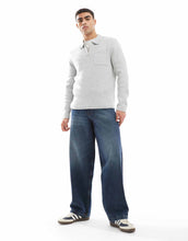 Load image into Gallery viewer, New Look brushed knit zip polo grey marl