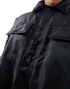 DESIGN co-ord oversized cropped coach jacket black