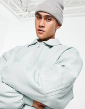 Load image into Gallery viewer, DESIGN extreme oversized faux leather bomber jacket blue