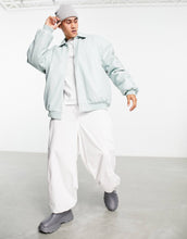 Load image into Gallery viewer, DESIGN extreme oversized faux leather bomber jacket blue