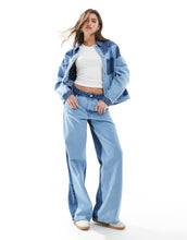 Load image into Gallery viewer, Pieces oversized western denim jacket &amp; jean set light blue wash