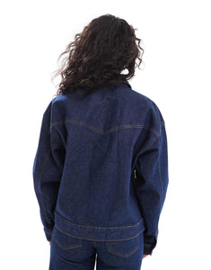 Pieces trucker jacket & jeans dark blue denim