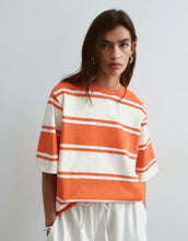Load image into Gallery viewer, ARRANGE oversized premium heavy weight t-shirt red stripe