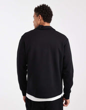 Load image into Gallery viewer, Mango quarter zip polo top in black