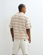 Load image into Gallery viewer, Weekday boxy fit polo t-shirt seam detail red beige stripe