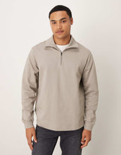 Load image into Gallery viewer, Mango cotton mix quarter zip top light grey