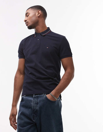 Tommy Hilfiger regular cotton polo shirt navy