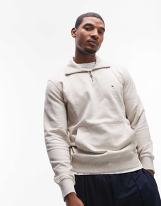 Tommy Hilfiger 1/4 zip sweatshirt off white