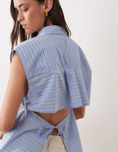 Load image into Gallery viewer, DESIGN open back sleeveless shirt stripe