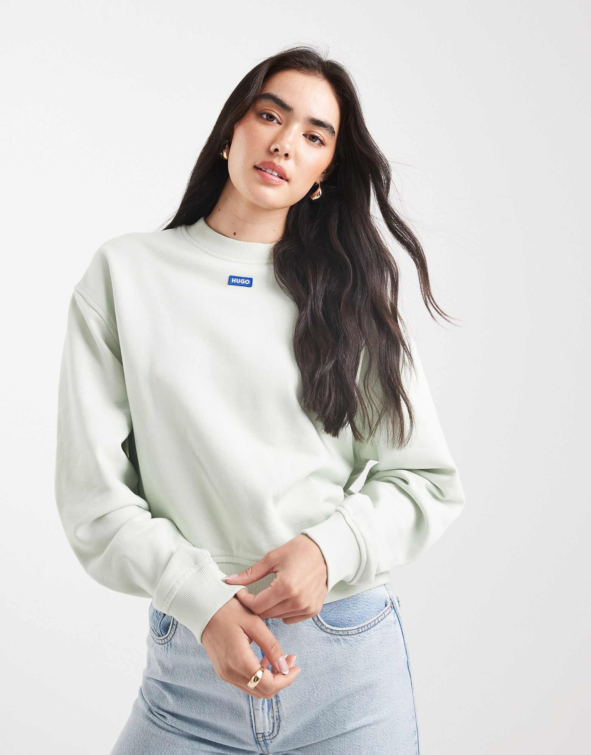 HUGO BLUE Delessa central sweatshirt light green