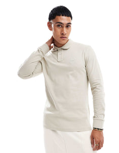 BOSS Orange passerby long sleeve polo shirt beige