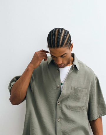 DESIGN boxy oversized drapey shirt khaki