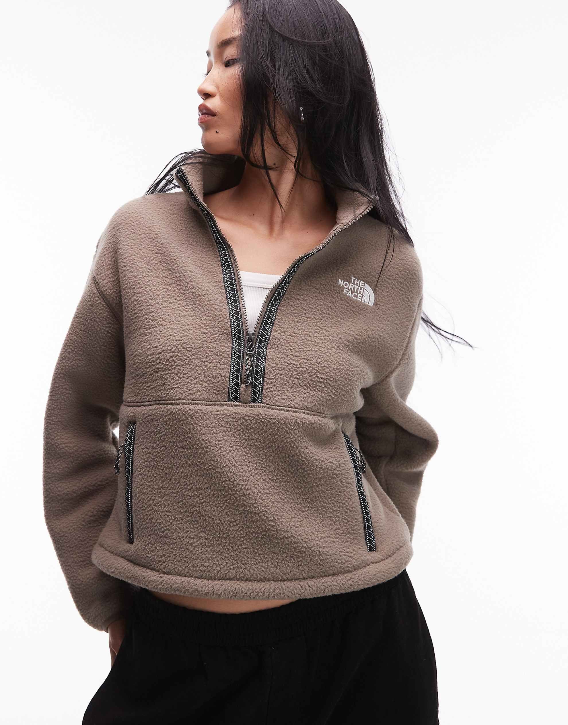 The North Face Fleeski quarter zip pullover brown