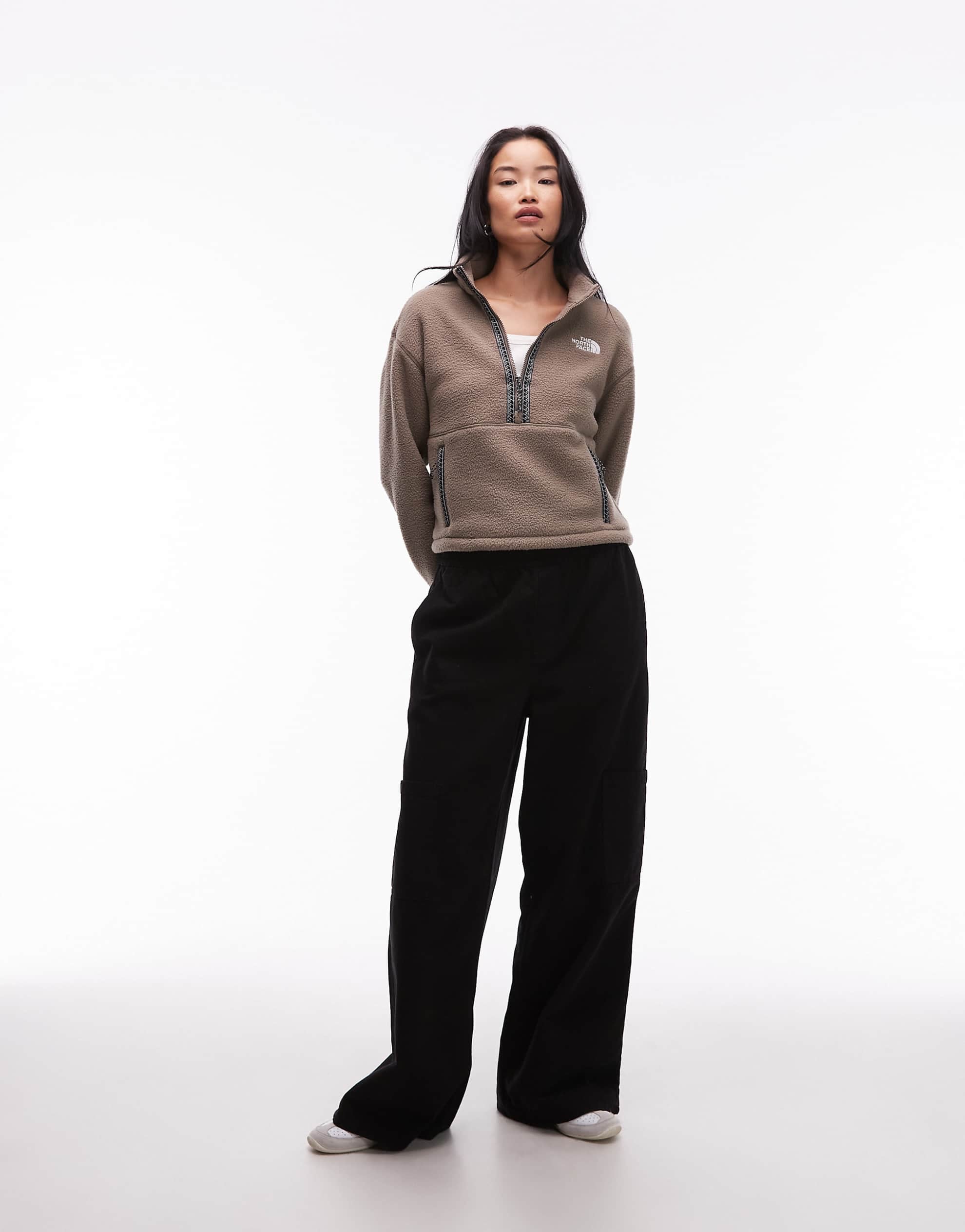 The North Face Fleeski quarter zip pullover brown