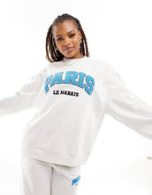 Load image into Gallery viewer, DESIGN oversized sweat co-ord paris graphic cream