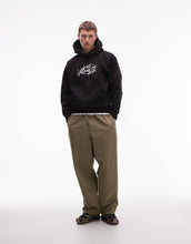 Load image into Gallery viewer, Obey stars pullover oversized hoodie black