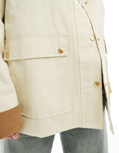 Load image into Gallery viewer, DESIGN Curve cord top collar waxed barn jacket stone