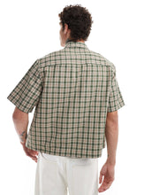 Load image into Gallery viewer, DESIGN boxy relaxed shirt stone olive dad check