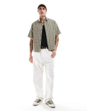 Load image into Gallery viewer, DESIGN boxy relaxed shirt stone olive dad check