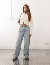 Load image into Gallery viewer, Noisy May high neck full zip through cardigan cream