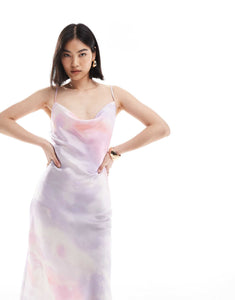 Boss cami slip dress lilac print