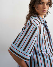 Load image into Gallery viewer, Topshop resort boxy shirt blue stripe
