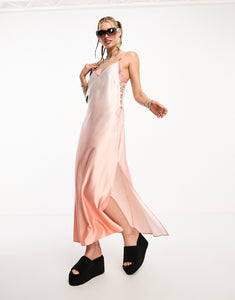 HUGO Kasaka ombre slip cami dress pink