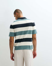 Load image into Gallery viewer, ARKET pure cotton soft short sleeve polo blue stripe.