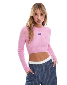 HUGO Blue knitted jumper pink