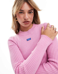 HUGO Blue knitted jumper pink