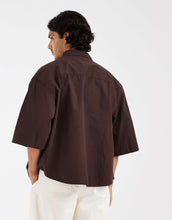 Load image into Gallery viewer, DESIGN oversized poplin shirt brown
